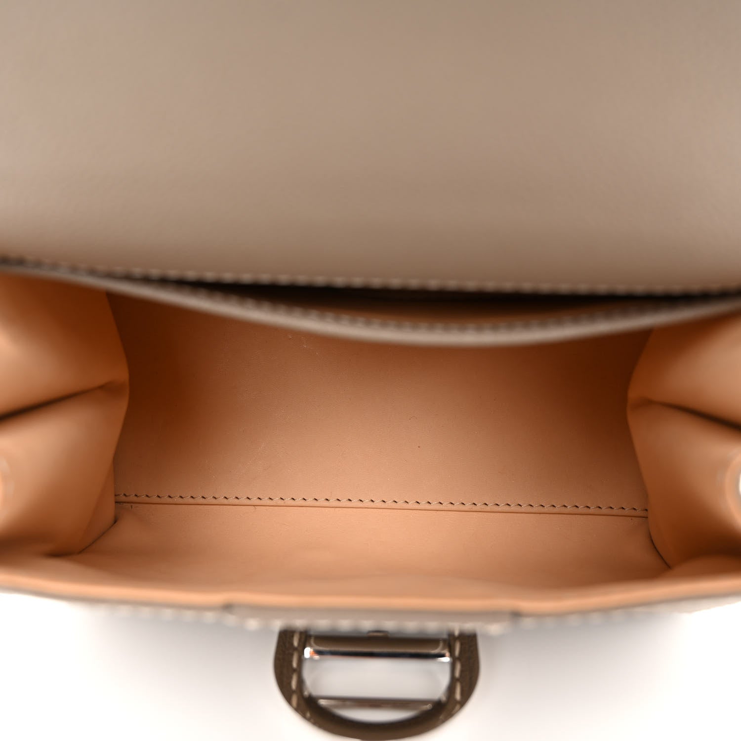 Delvaux Grained Rodeo Calfskin Surpique Mini Brillant Satchel Tourterelle Ivory 5 of 10
