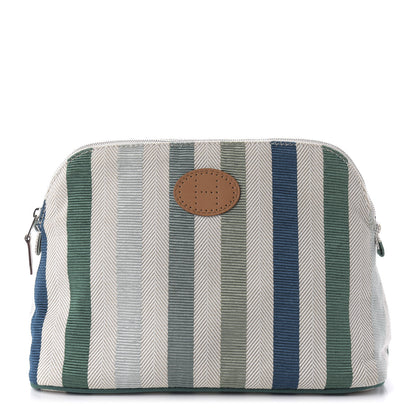 Hermes Cotton Stripe Bolide Travel Cosmetic Pouch MM 1 of 10