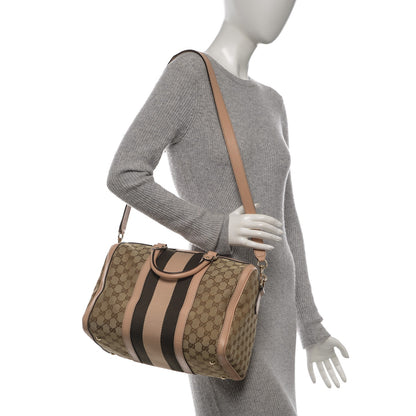 Gucci Monogram Vintage Web Medium Boston beige 2 of 12