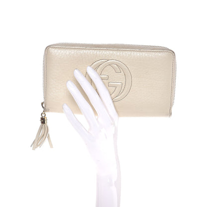Gucci Pebbled Calfskin Soho Zip Around Wallet Off White 2 of 15