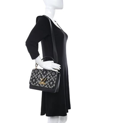 Louis Vuitton Calfskin Since 1854 Embroidered Twist MM Black 2 of 11