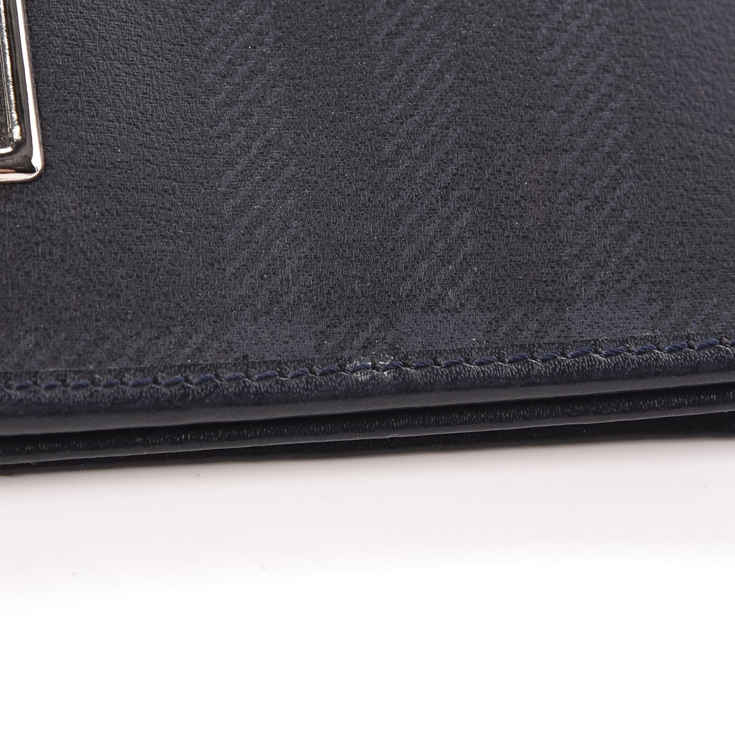 Smoked Check Long Wallet Navy