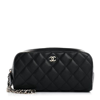 Chanel Caviar Quilted Toiletry Case With Chain Black 1 of 8