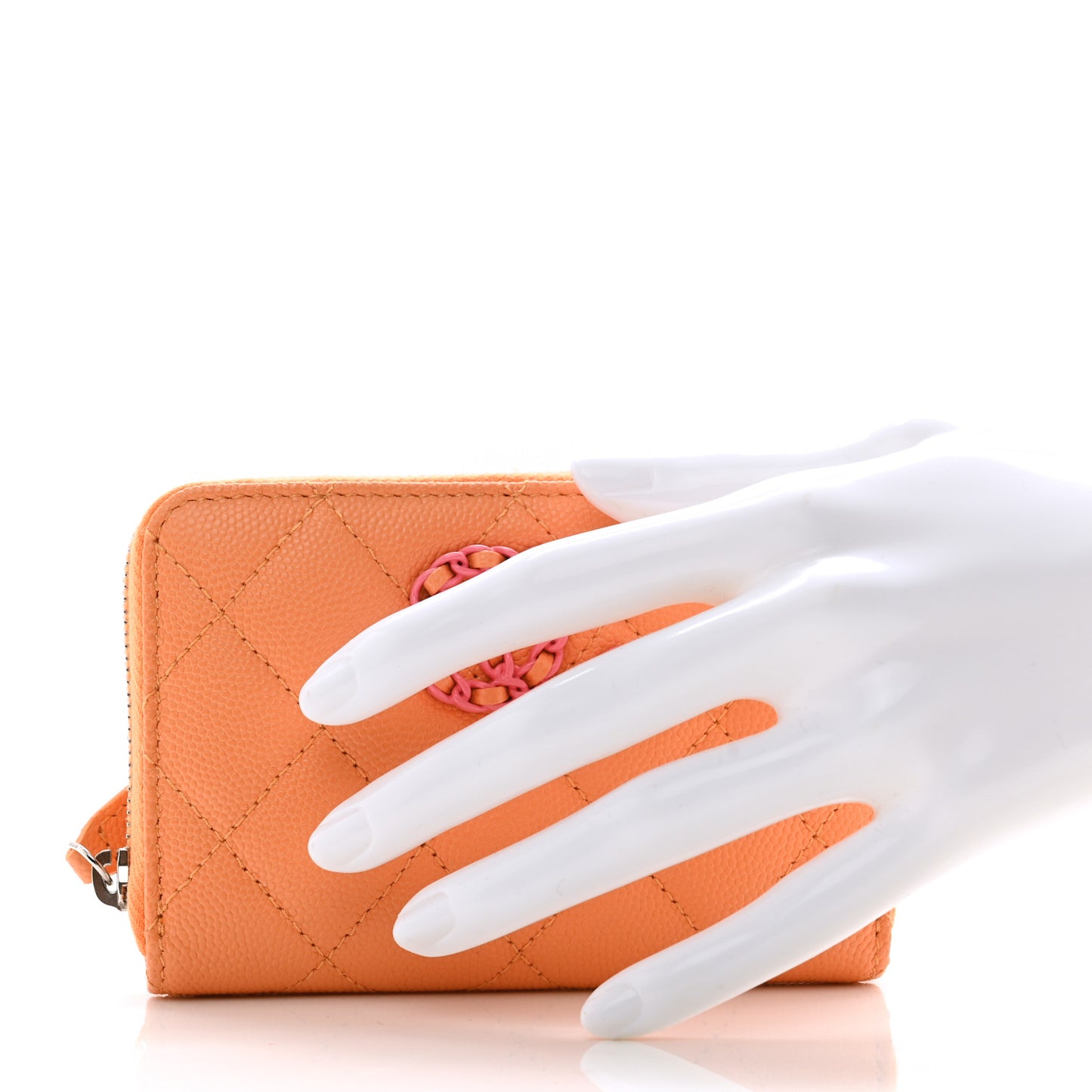 Caviar Flashy CC Zip Card Holder Wallet Orange