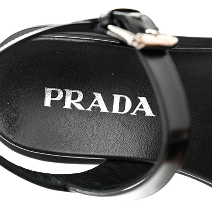 Prada Spazzolato Monolith 55mm Sandals 38.5 Black 8 of 8