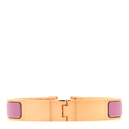 Hermes Enamel Narrow Clic Clac H Bracelet GM Rose Delirium 3 of 5