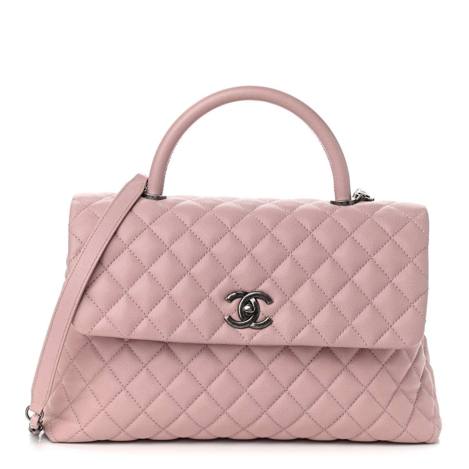 Chanel Caviar Quilted Medium Coco Handle Flap Light Pink 1 of 17