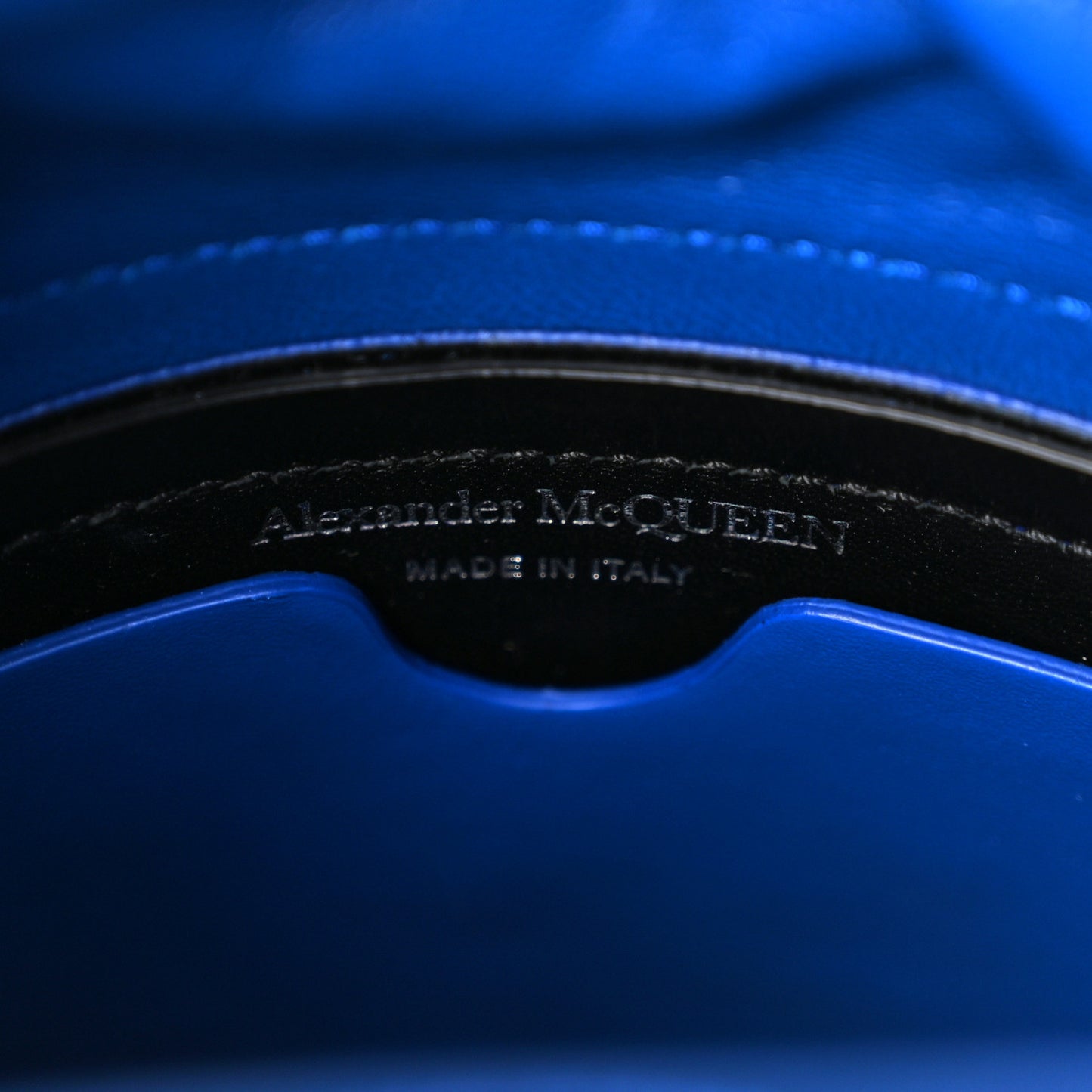 Calfskin The Soft Curve Drawstring Bag Blue