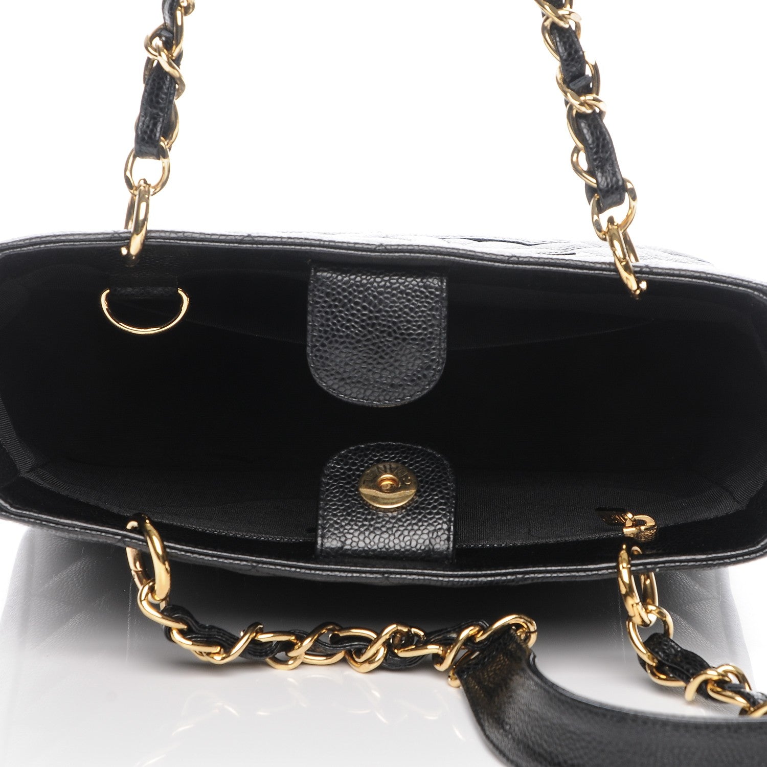Chanel Caviar Quilted Petit Shopping Tote PST Black 5 of 7