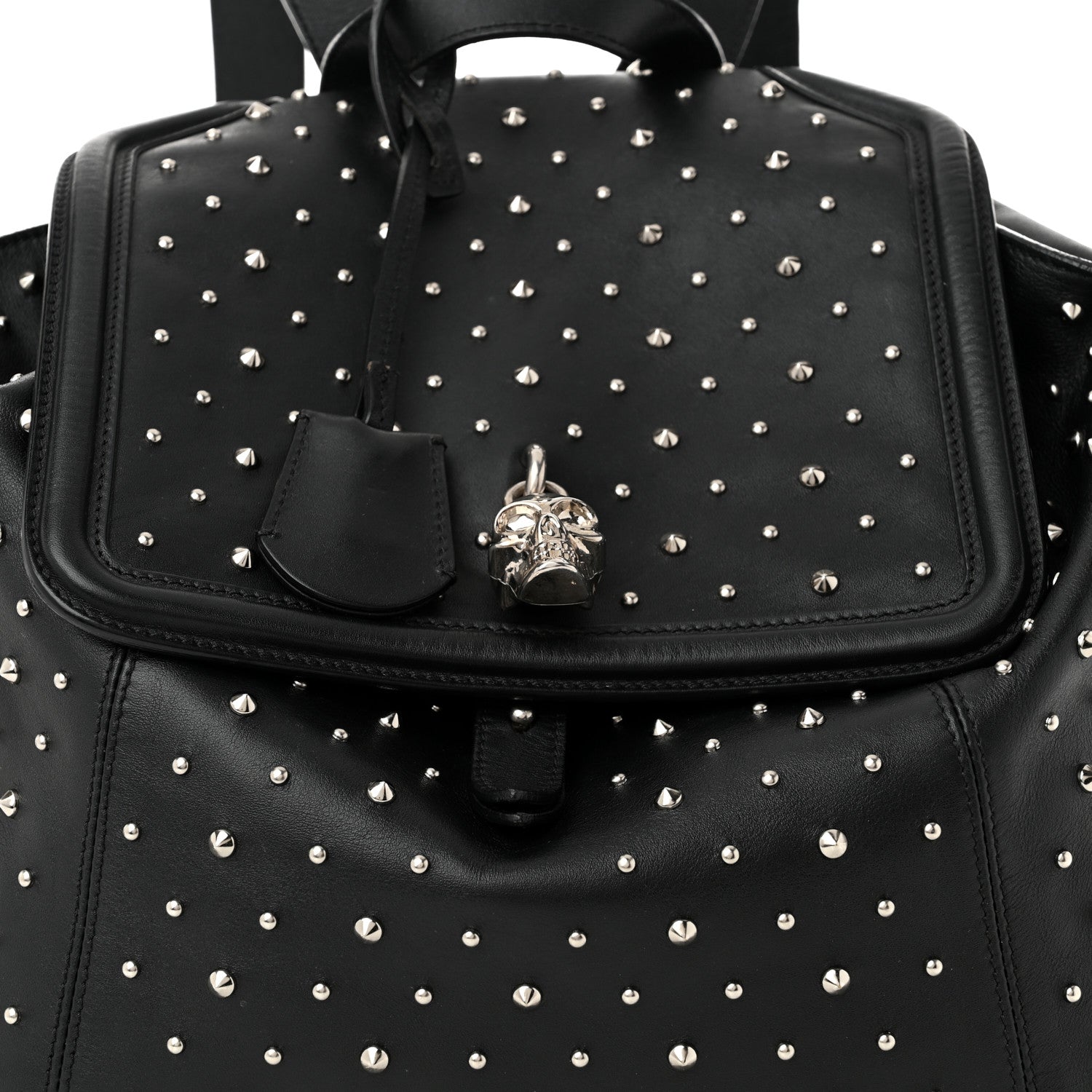 Alexander McQueen Calfskin Studded Padlock Backpack Black 8 of 11