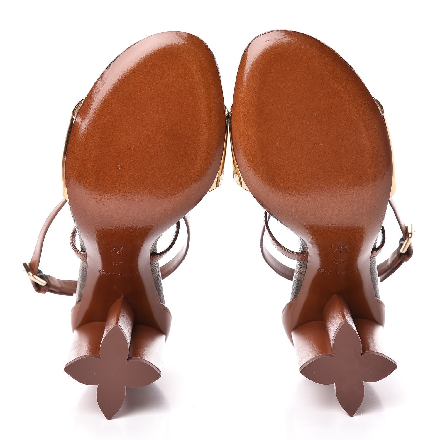 Louis Vuitton Calfskin Monogram Odyssey Heeled Sandals 39 5 of 8