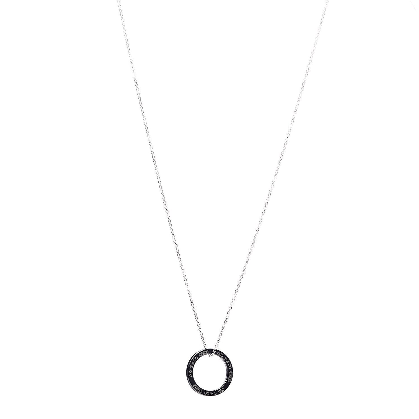 Sterling Silver Titanium 1837 Circle Pendant Necklace