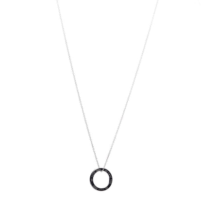 Tiffany Sterling Silver Titanium 1837 Circle Pendant Necklace 1 of 7
