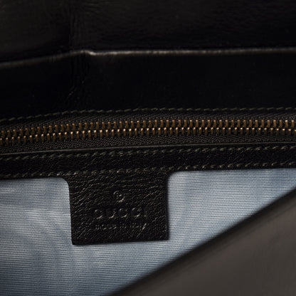 Gucci Calfskin Diagonal GG Medium Thiara Double Envelope Shoulder Bag Emerald Green Black 9 of 11