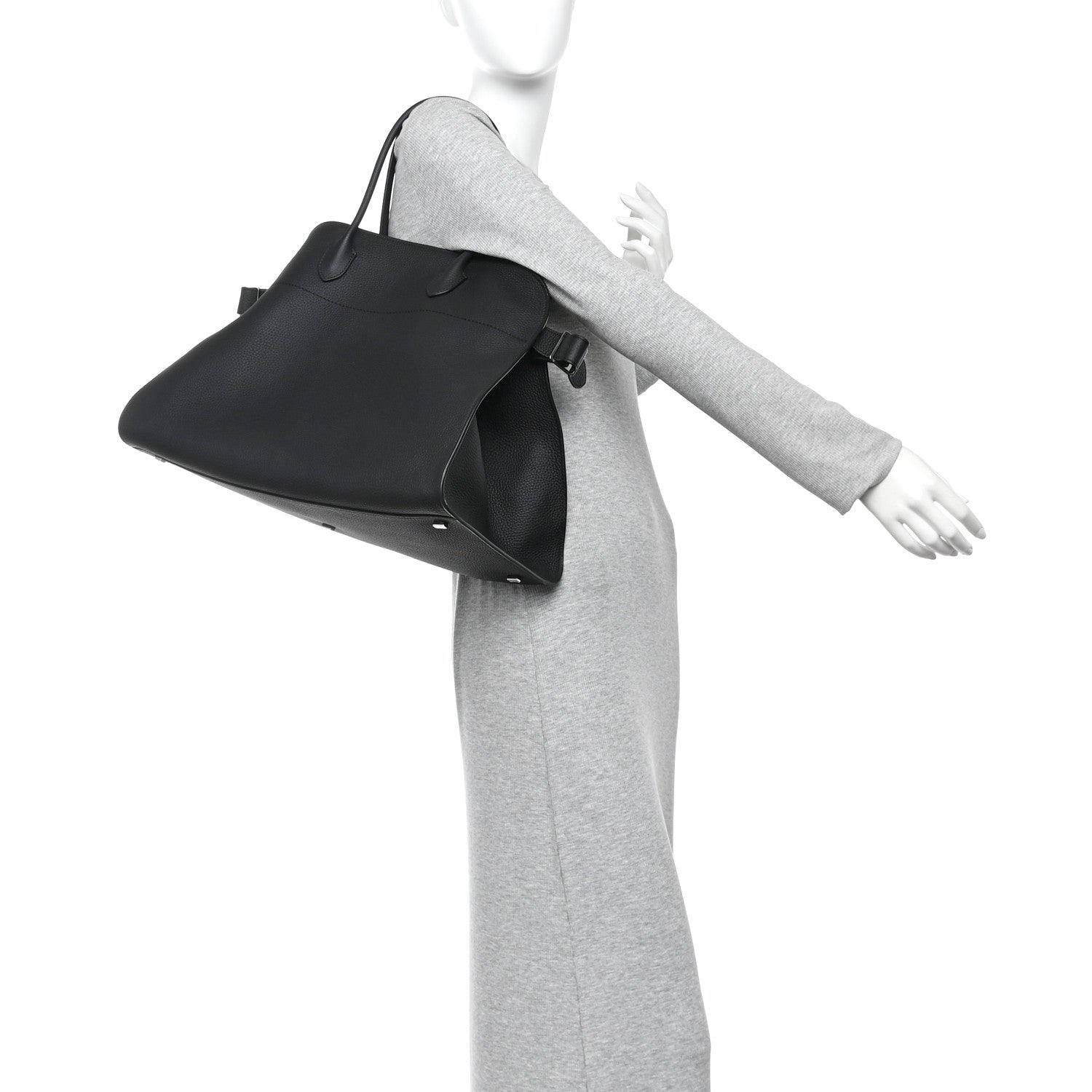 The Row Grained Calfskin Soft Margaux 17 Black 2 of 10