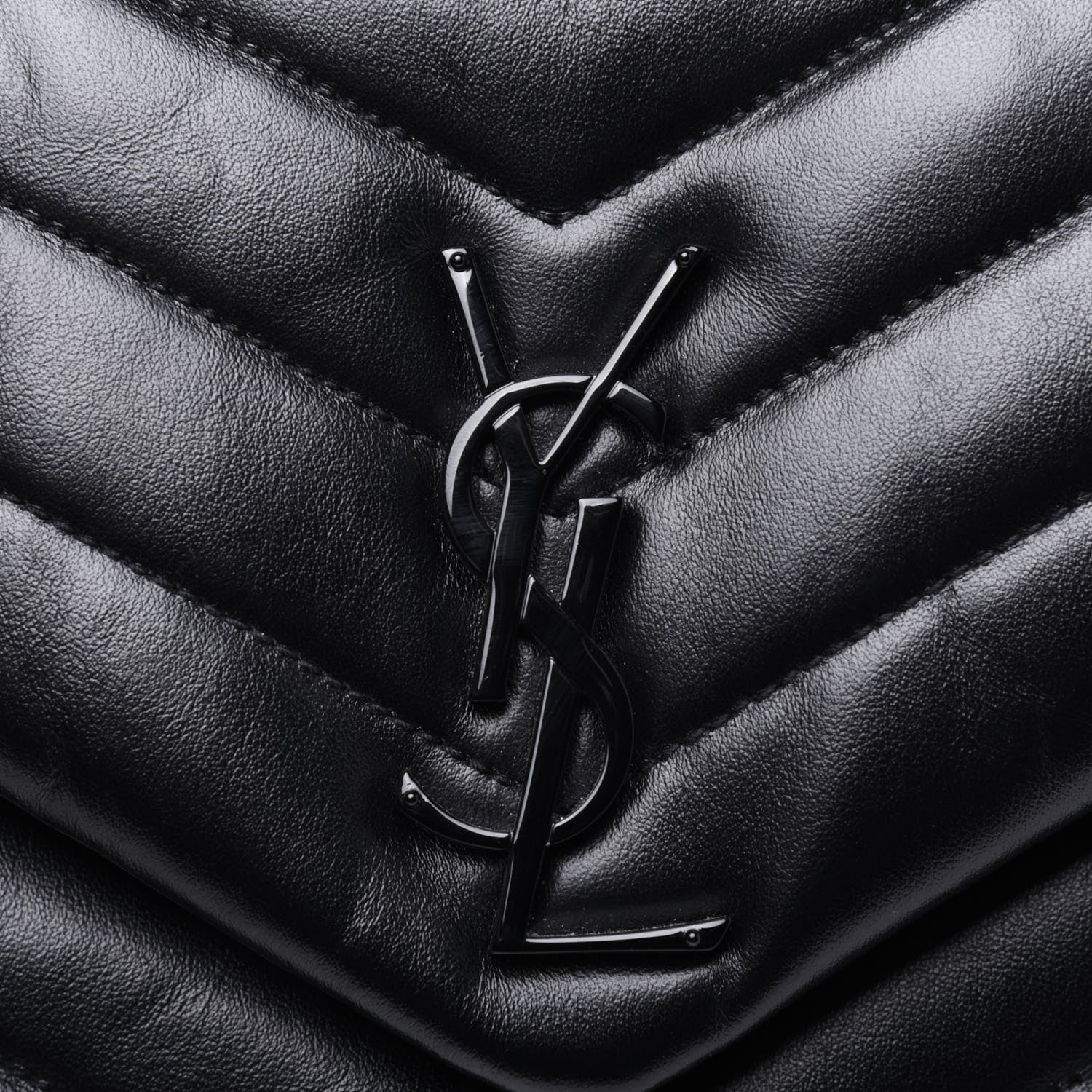Saint Laurent Calfskin Y Quilted Monogram Medium Loulou Chain Satchel Black 13 of 14