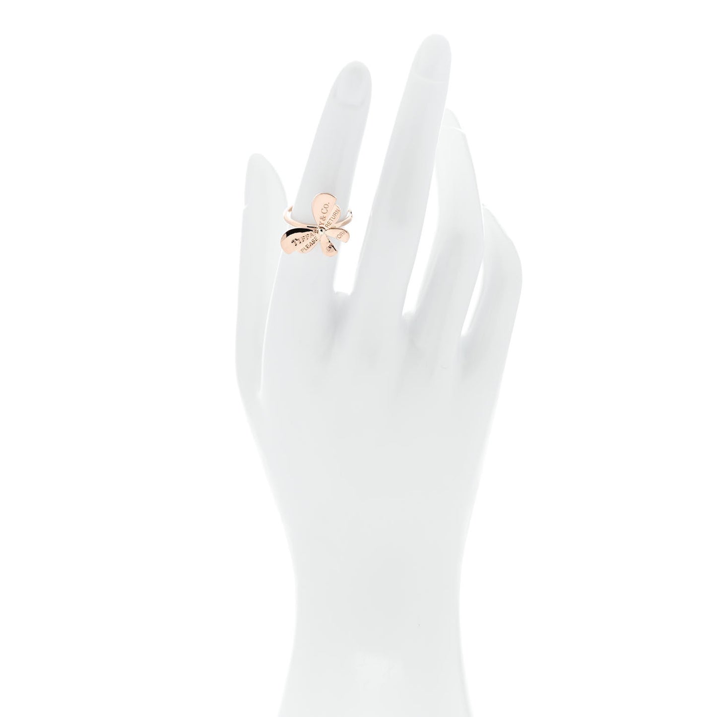 18K Rose Gold Sterling Silver Return to Tiffany Love Bugs Butterfly Ring 52 6