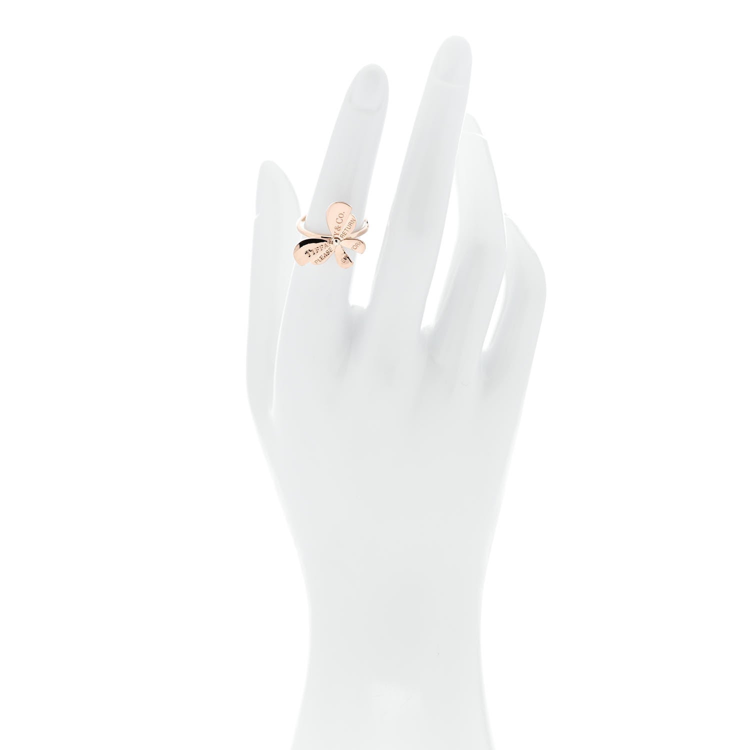 Tiffany 18K Rose Gold Sterling Silver Return to Tiffany Love Bugs Butterfly Ring 52 6 2 of 5