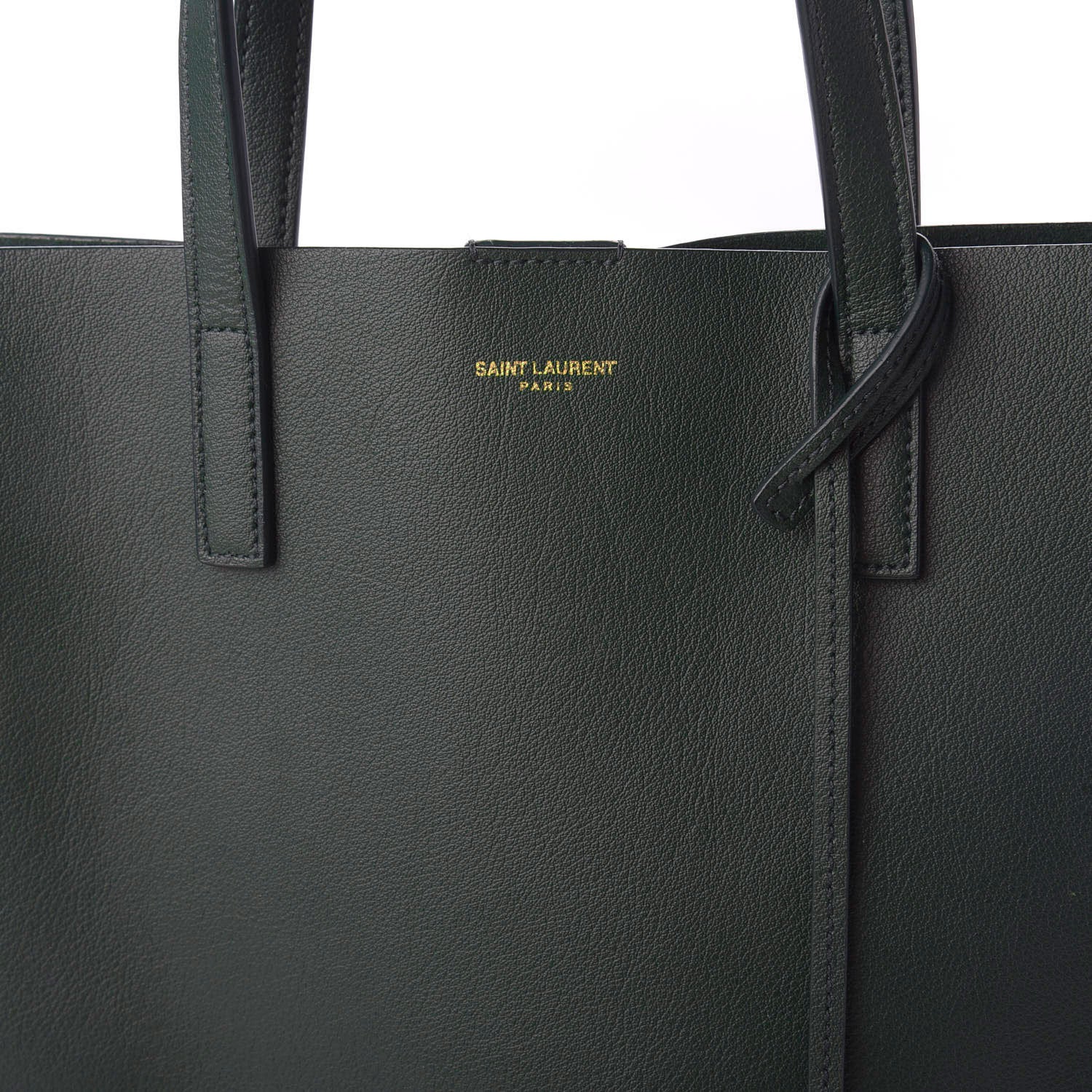 Saint Laurent Calfskin Toy Shopping Tote Dark Green 9 of 9