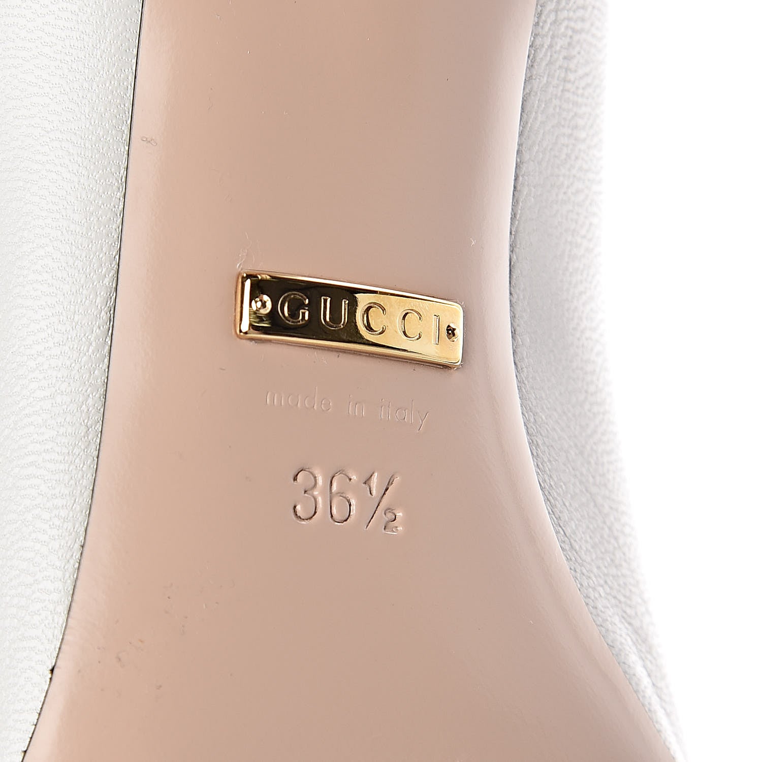 Gucci Calfskin GG Bow Sadie Spike Mid Heel Pumps 36.5 White 8 of 8