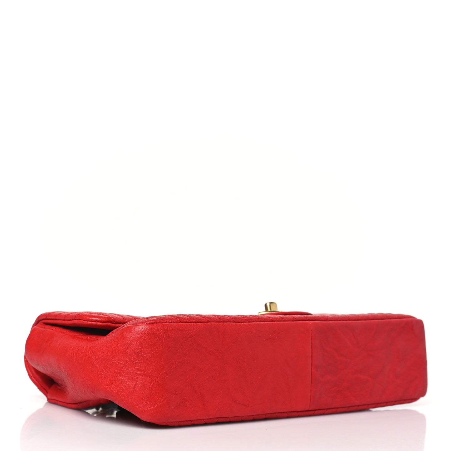 Calfskin Surpique Chevron Medium Flap Red