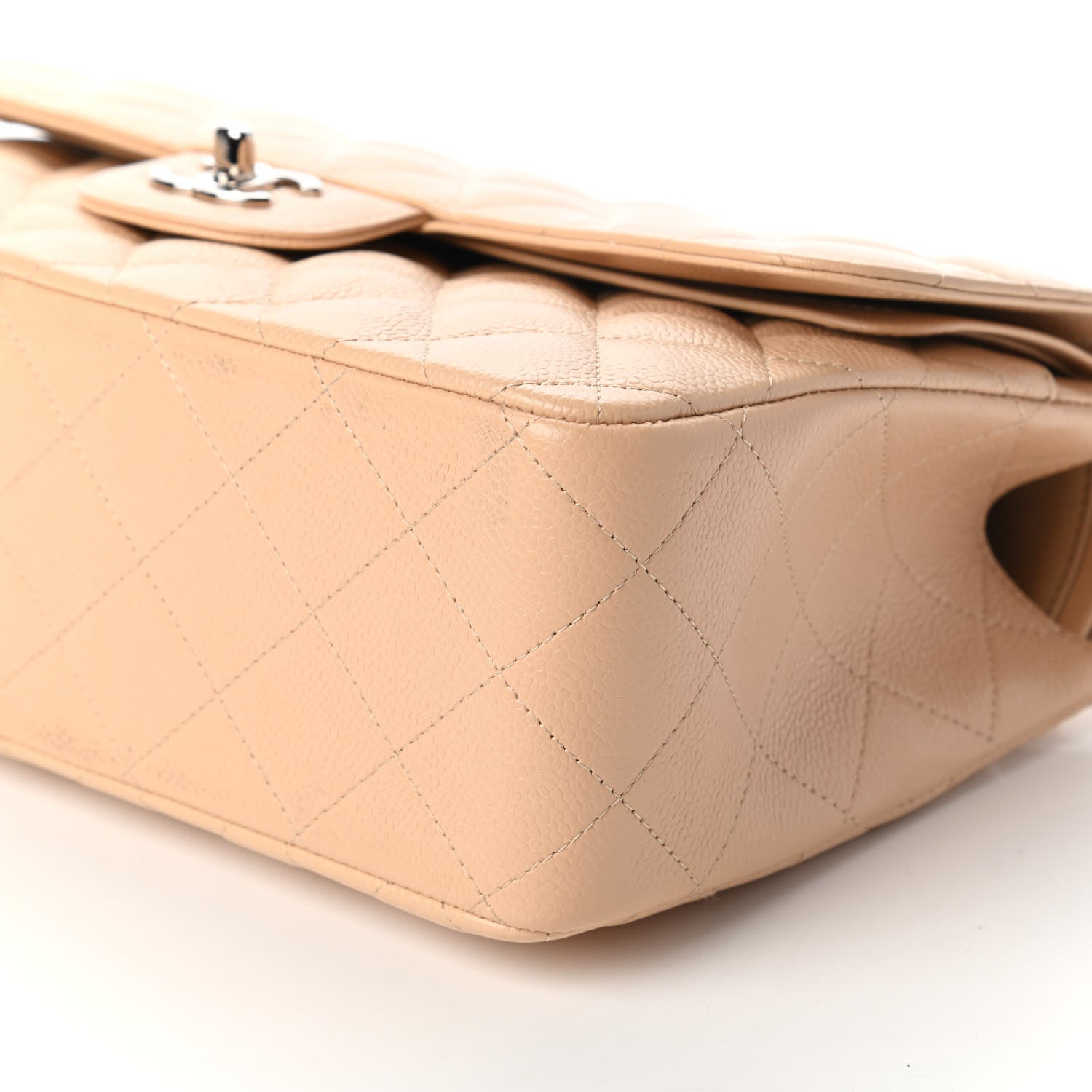 Chanel Caviar Quilted Jumbo Double Flap Light Beige 7 of 10
