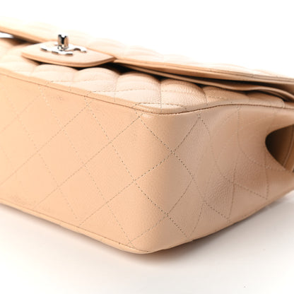 Chanel Caviar Quilted Jumbo Double Flap Light Beige 7 of 10