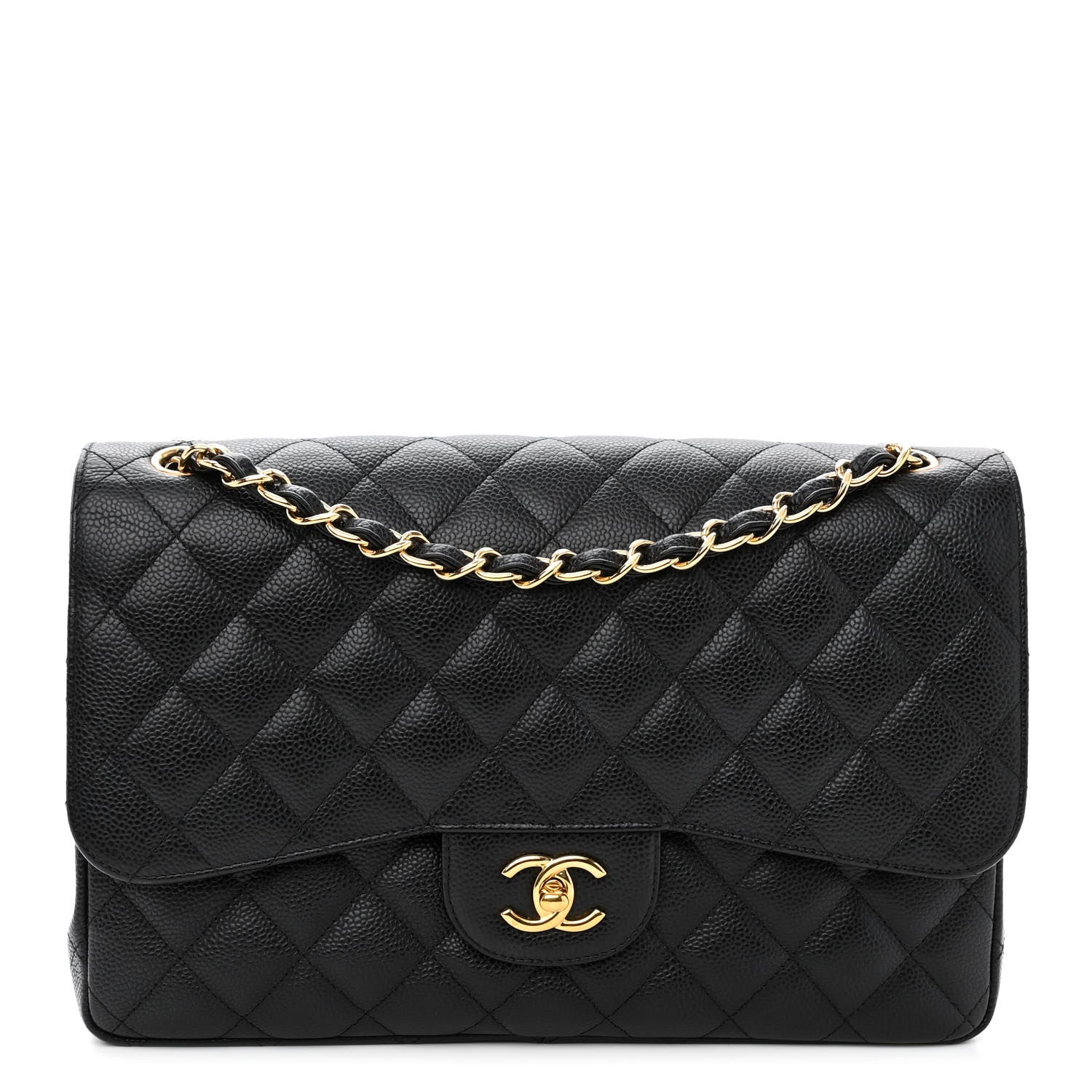 Chanel Caviar Quilted Jumbo Double Flap Black 1 of 10