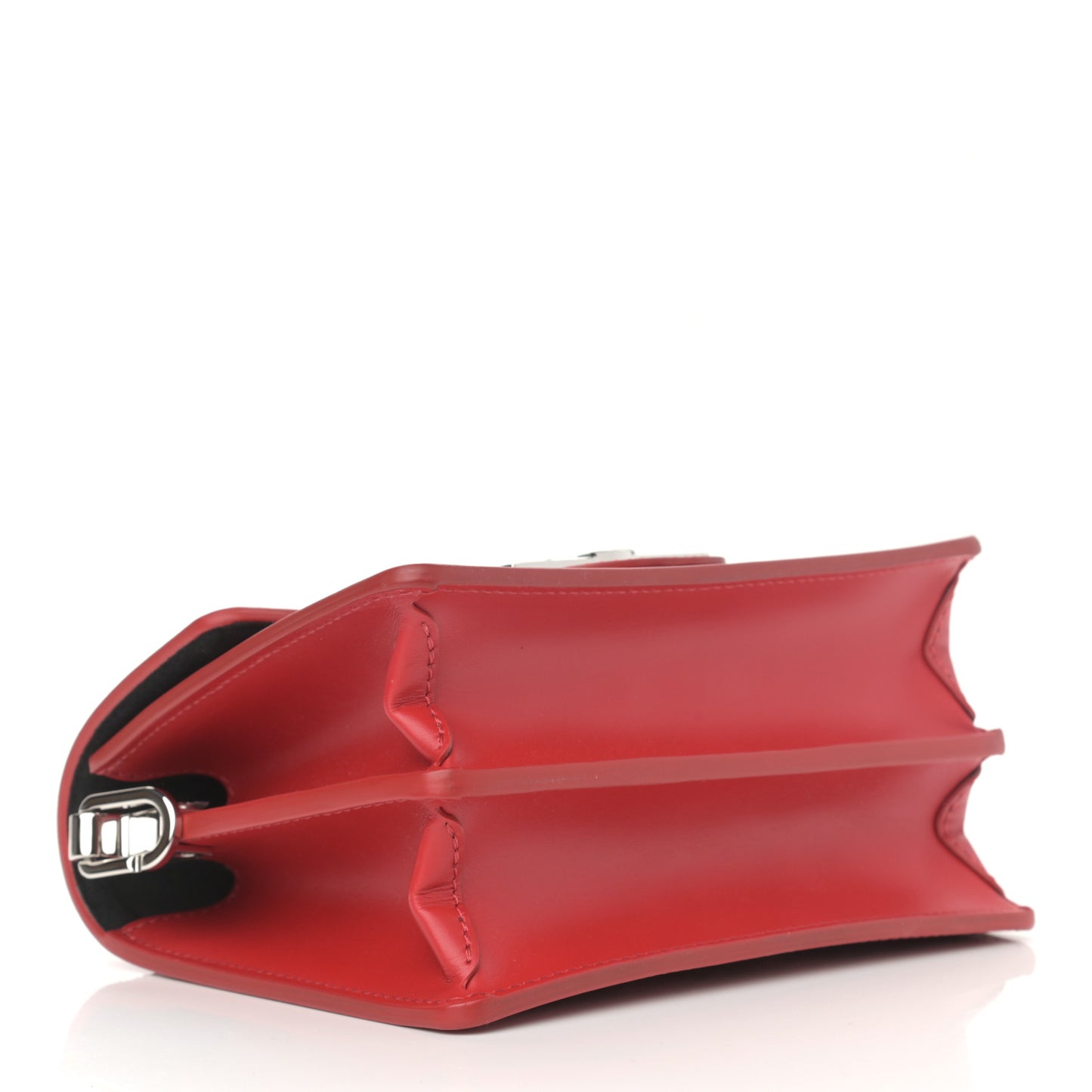 Patent Calfskin Monogram Lace Dauphine Mini Red