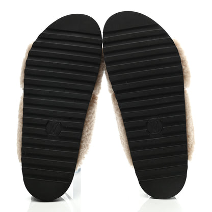 Louis Vuitton Shearling Paseo Sandals 40 Black 5 of 8