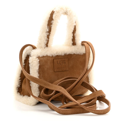 Telfar X UGG Suede Shearling Small Shopping Bag Chestnut 3 of 12