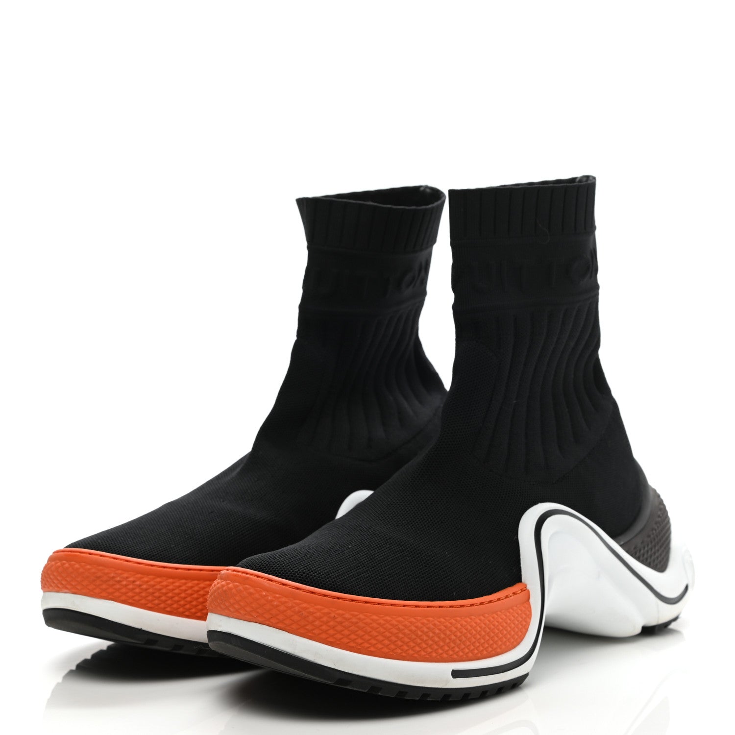 Louis Vuitton Stretch Textile LV Archlight Sneaker Boots 40.5 Black Orange 3 of 10