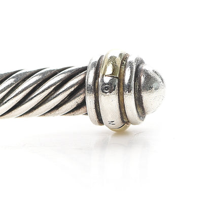 David Yurman Sterling Silver 18K Yellow Gold 4mm Cable Classics Bracelet 5 of 5