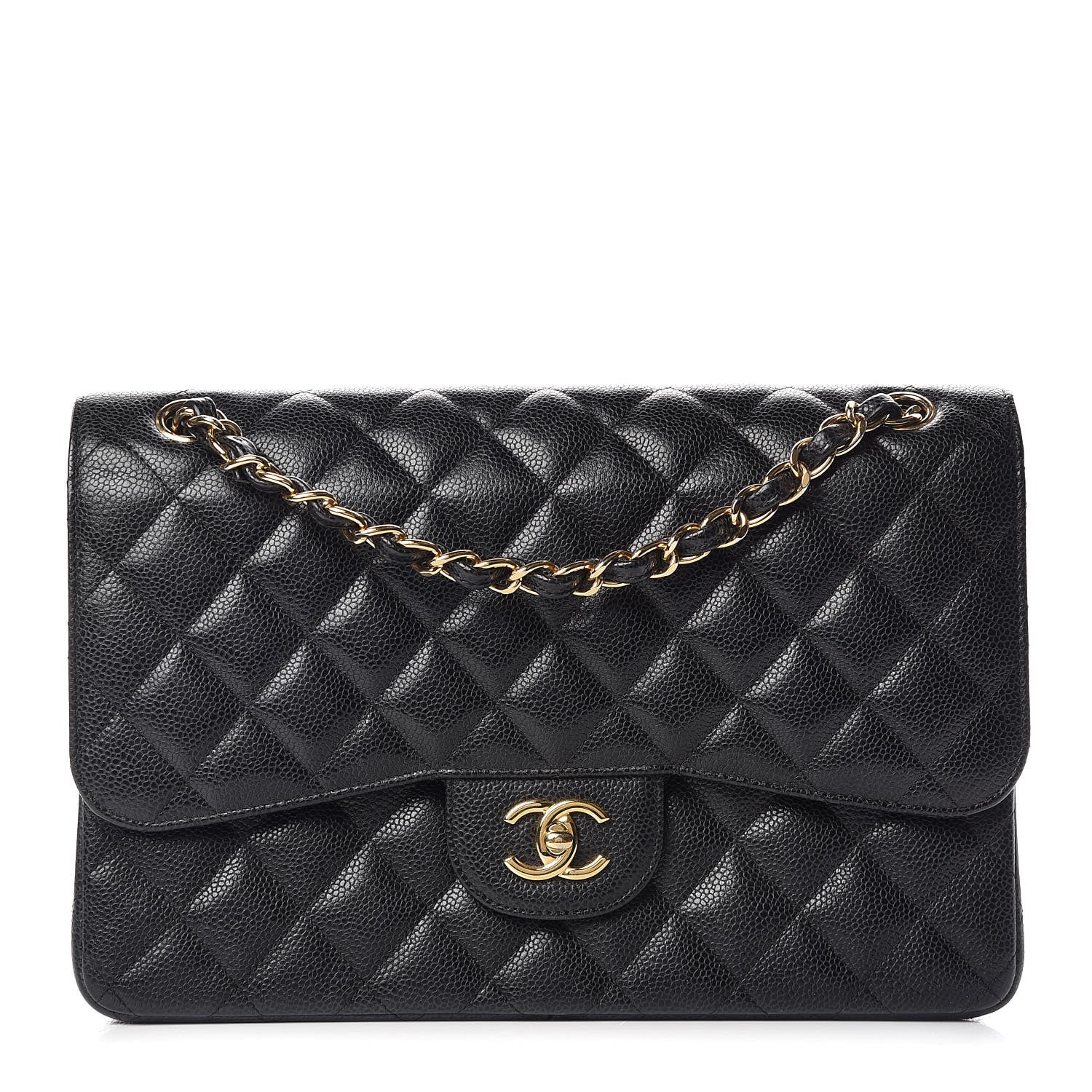 Chanel Caviar Quilted Jumbo Double Flap Black 1 of 12