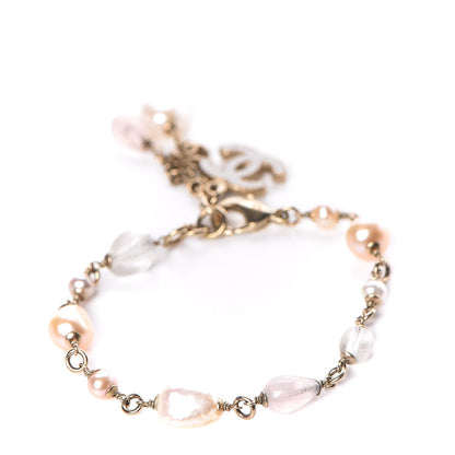 Chanel Enamel Pearl Beaded CC Bracelet Pink 3 of 5