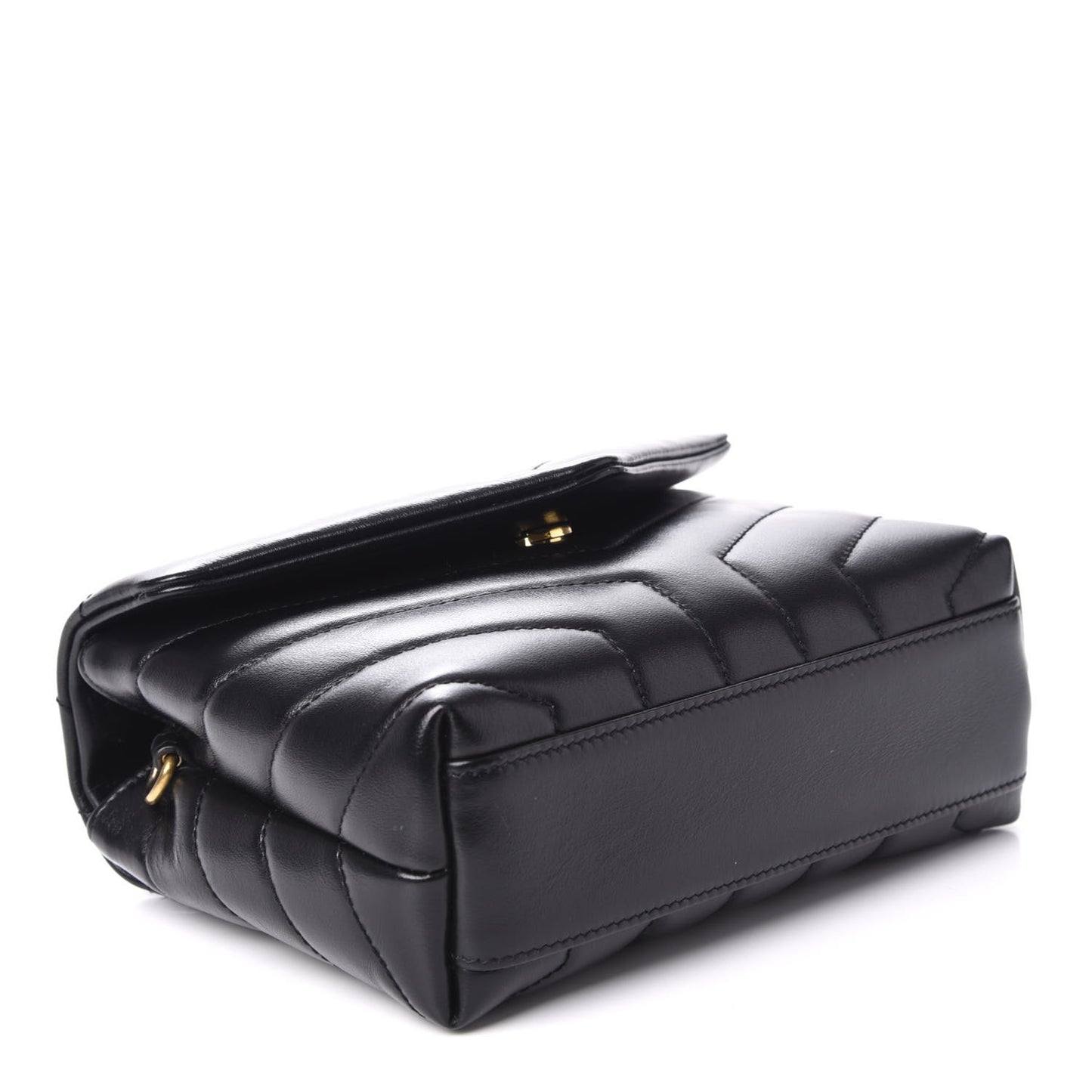 Calfskin Y Quilted Monogram Toy Loulou Crossbody Bag Black