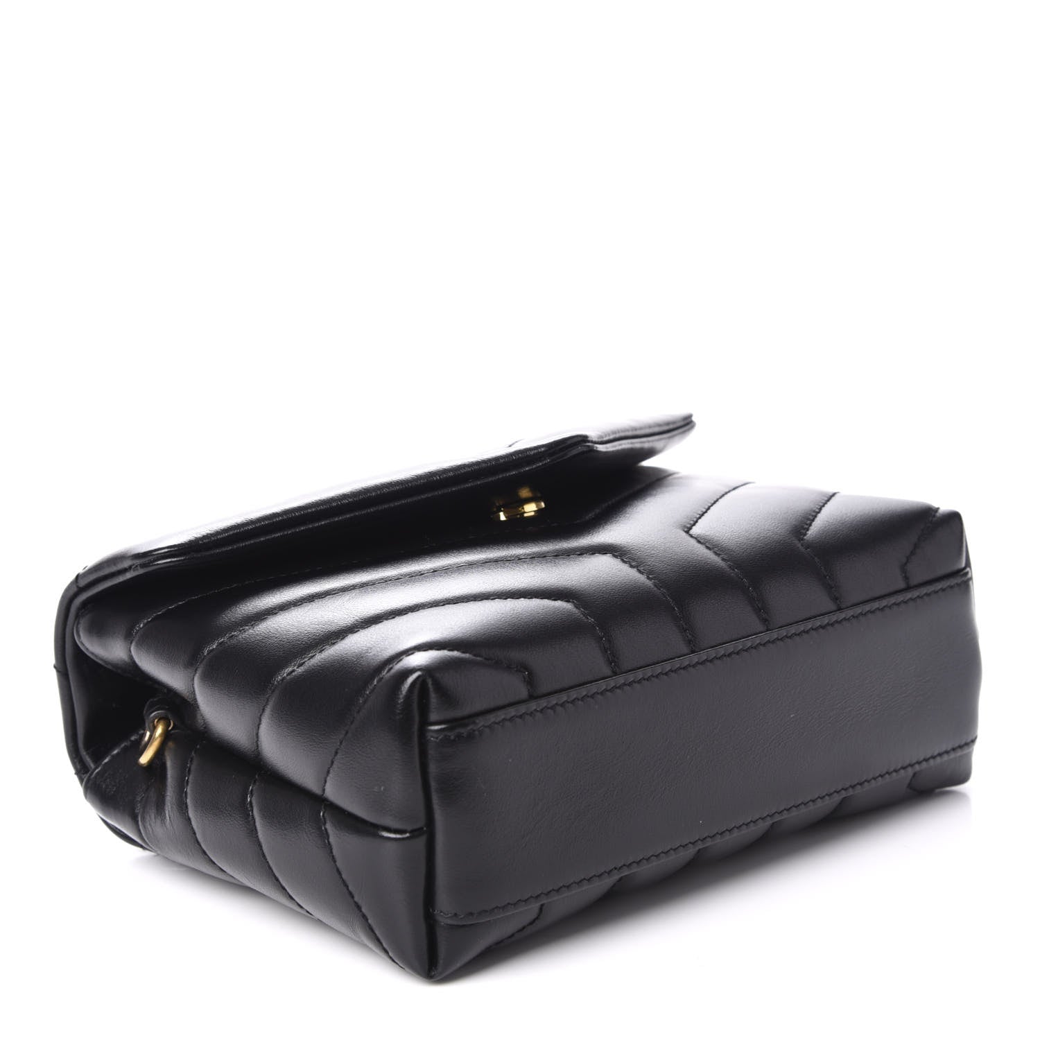 Saint Laurent Calfskin Y Quilted Monogram Toy Loulou Crossbody Bag Black 4 of 9