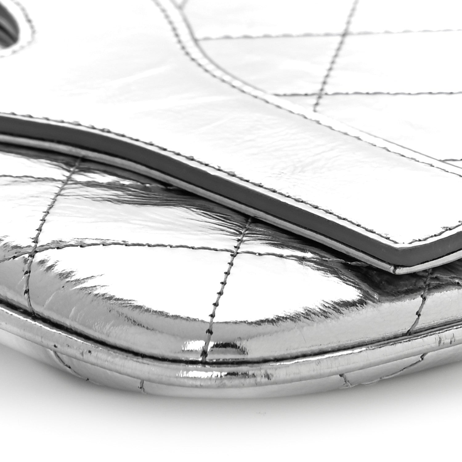 Chanel Metallic Crumpled Calfskin Small 31 Pouch Silver 10 of 11