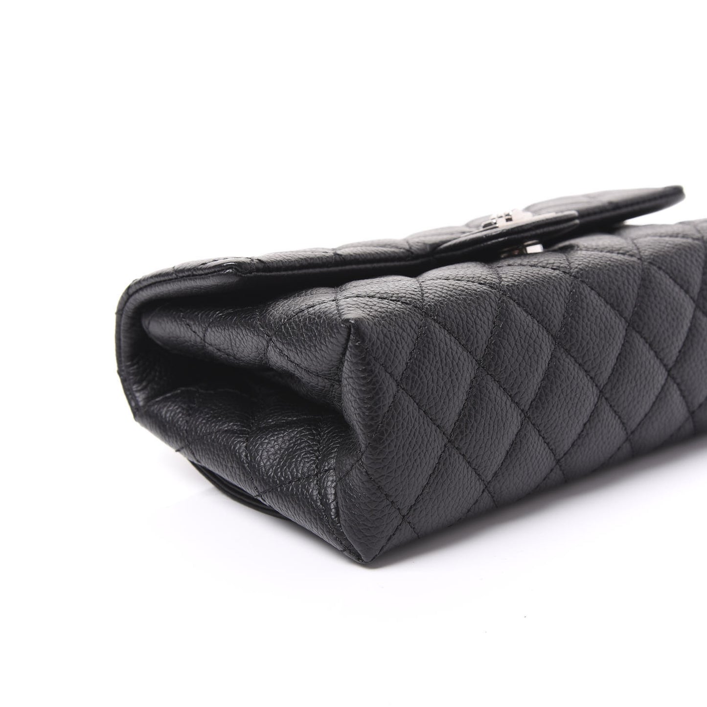 Grained Calfskin Quilted 2.55 Reissue Flap Belt Bag Clutch Black