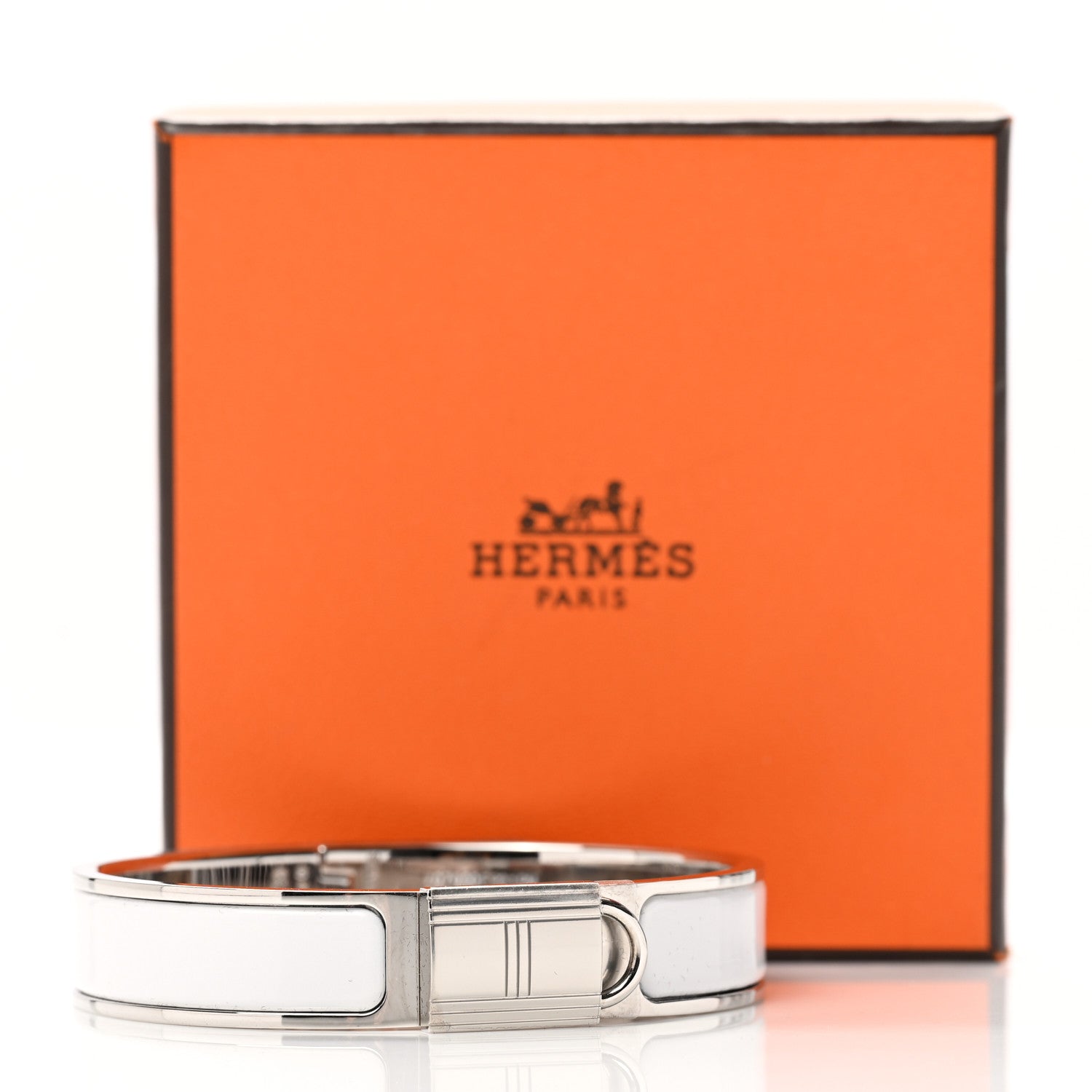 Hermes Enamel Narrow Clic Cadenas Bracelet PM White 6 of 6