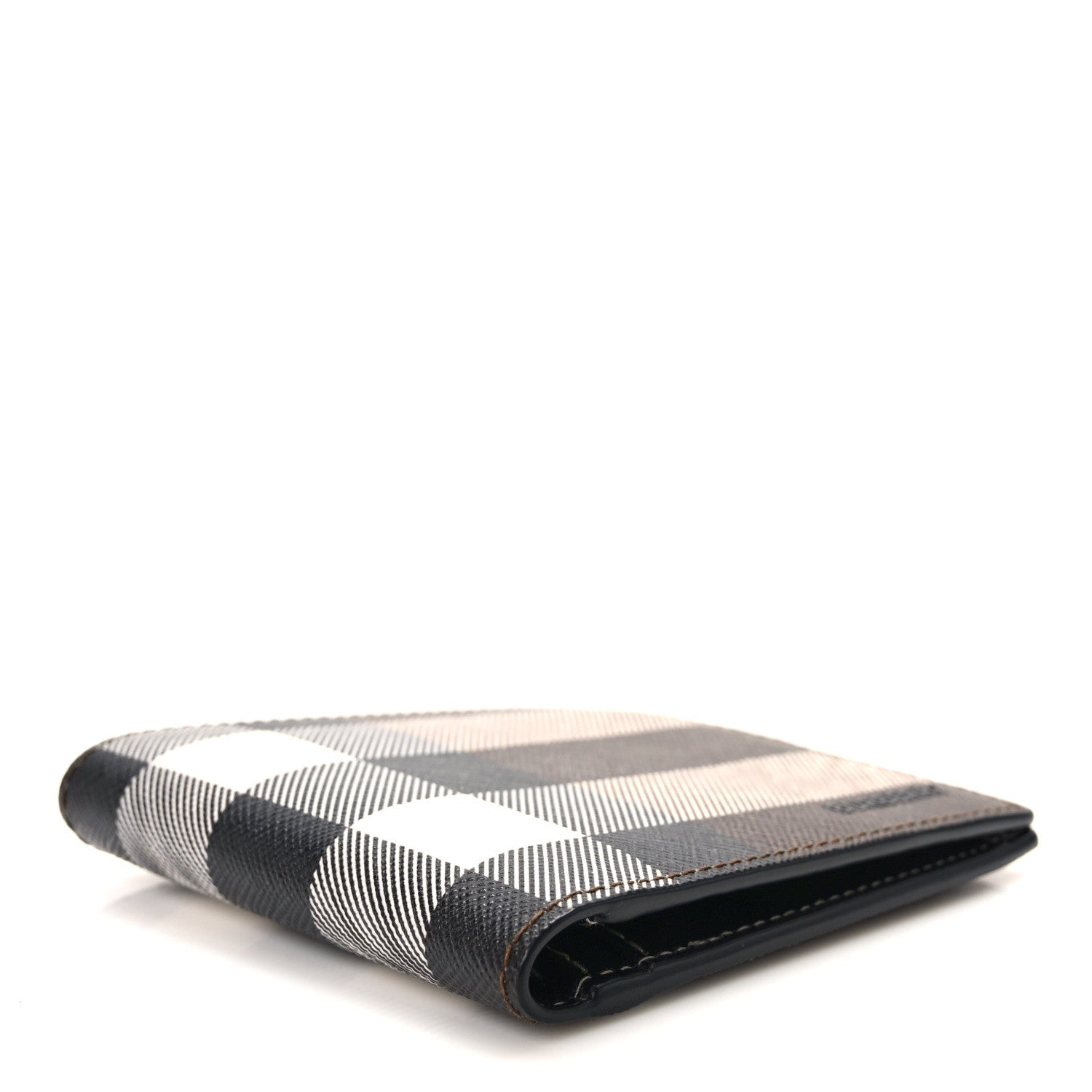 Burberry Charcoal Check Calfskin Bi-Fold Wallet Dark Birch Brown 4 of 8
