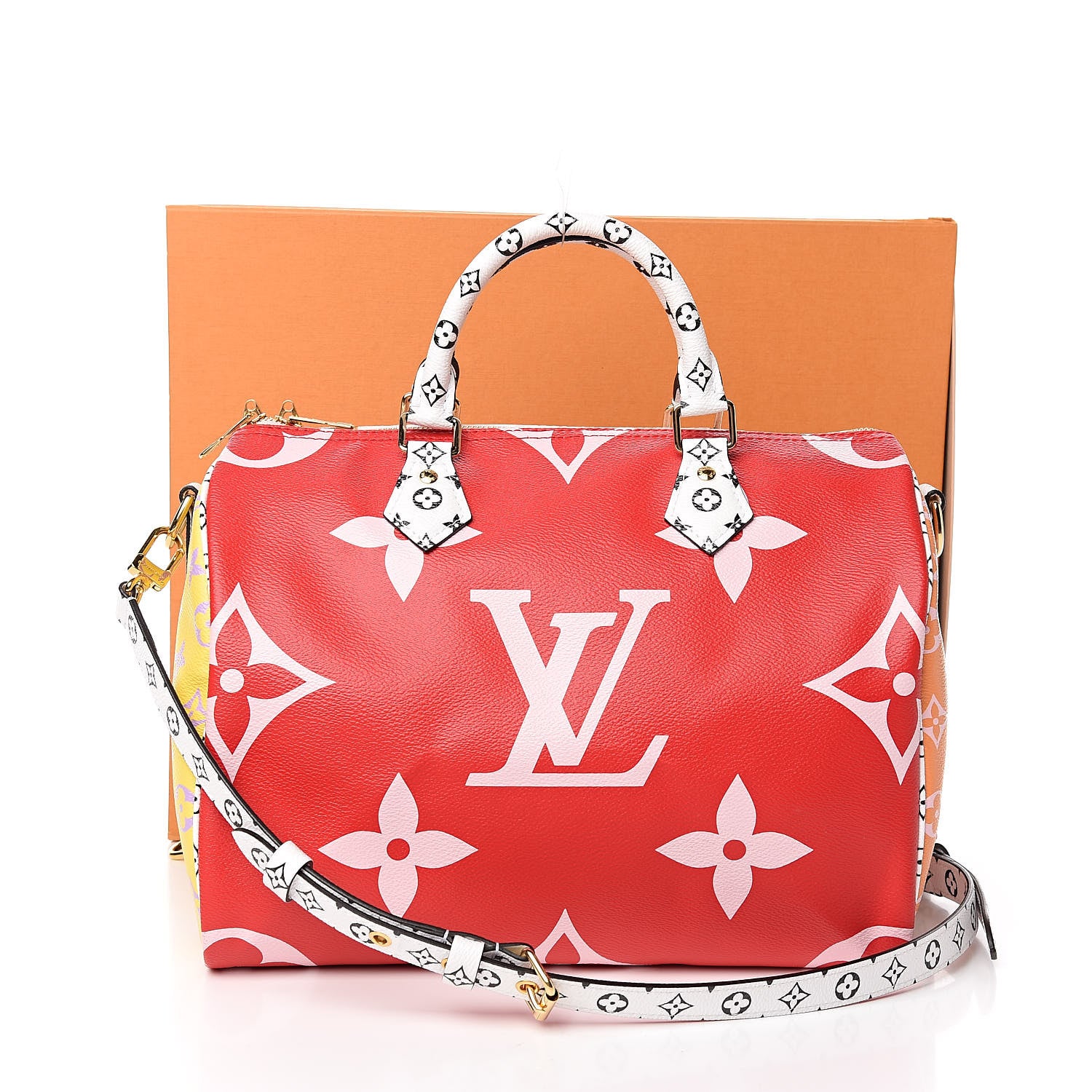 Louis Vuitton Monogram Giant Speedy Bandouliere 30 Rouge 10 of 10