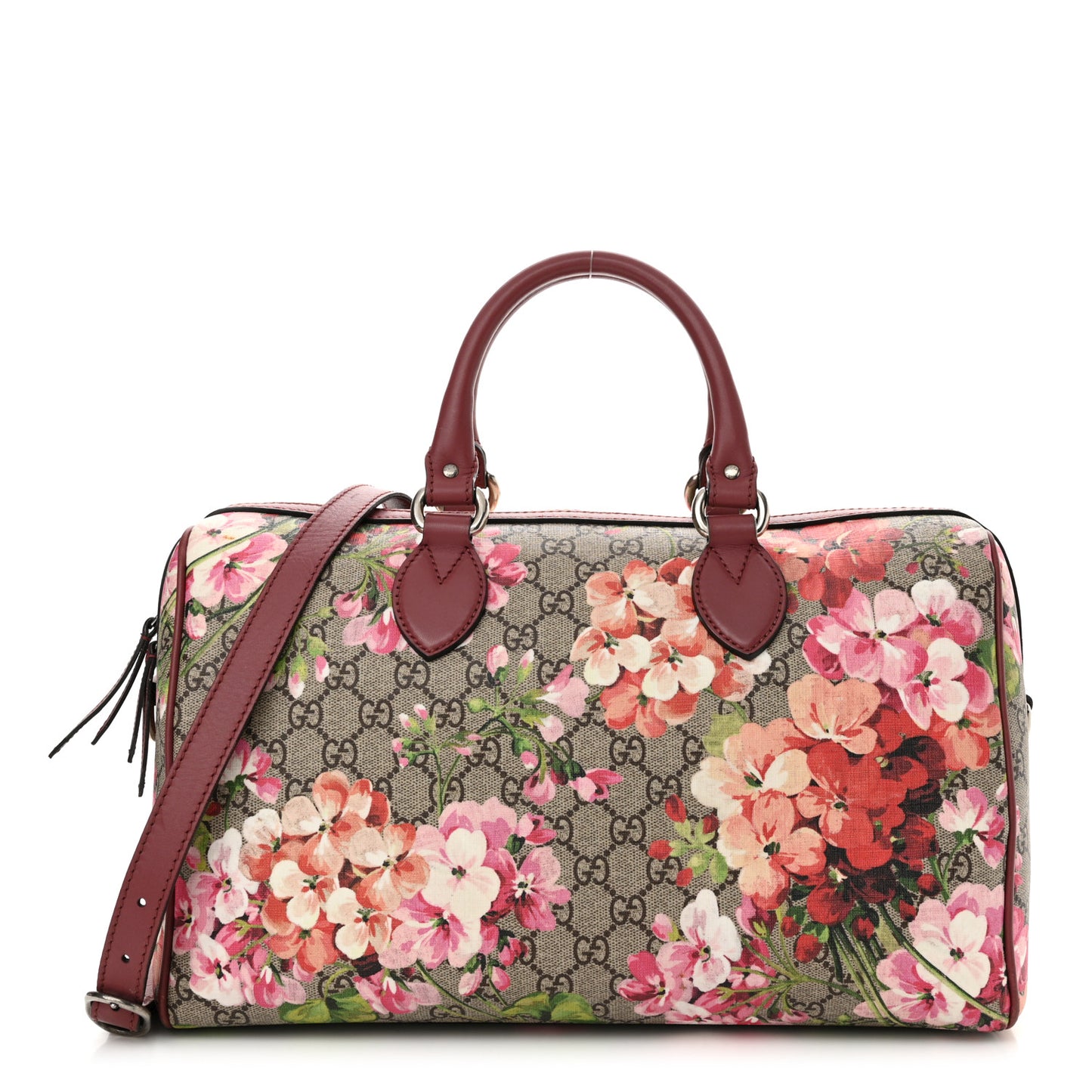 GG Supreme Monogram Blooms Medium Boston Beige Multicolor Dry Rose