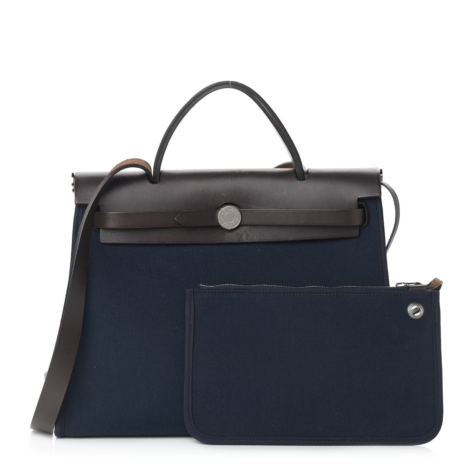 Hermes Toile Vache Hunter Herbag Zip PM 31 Bleu Marine Ebene 1 of 12