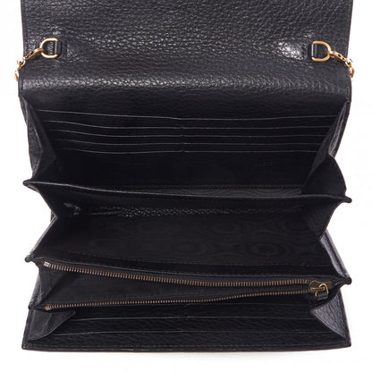 Gucci Calfskin GG Marmont Chain Wallet Black 6 of 8