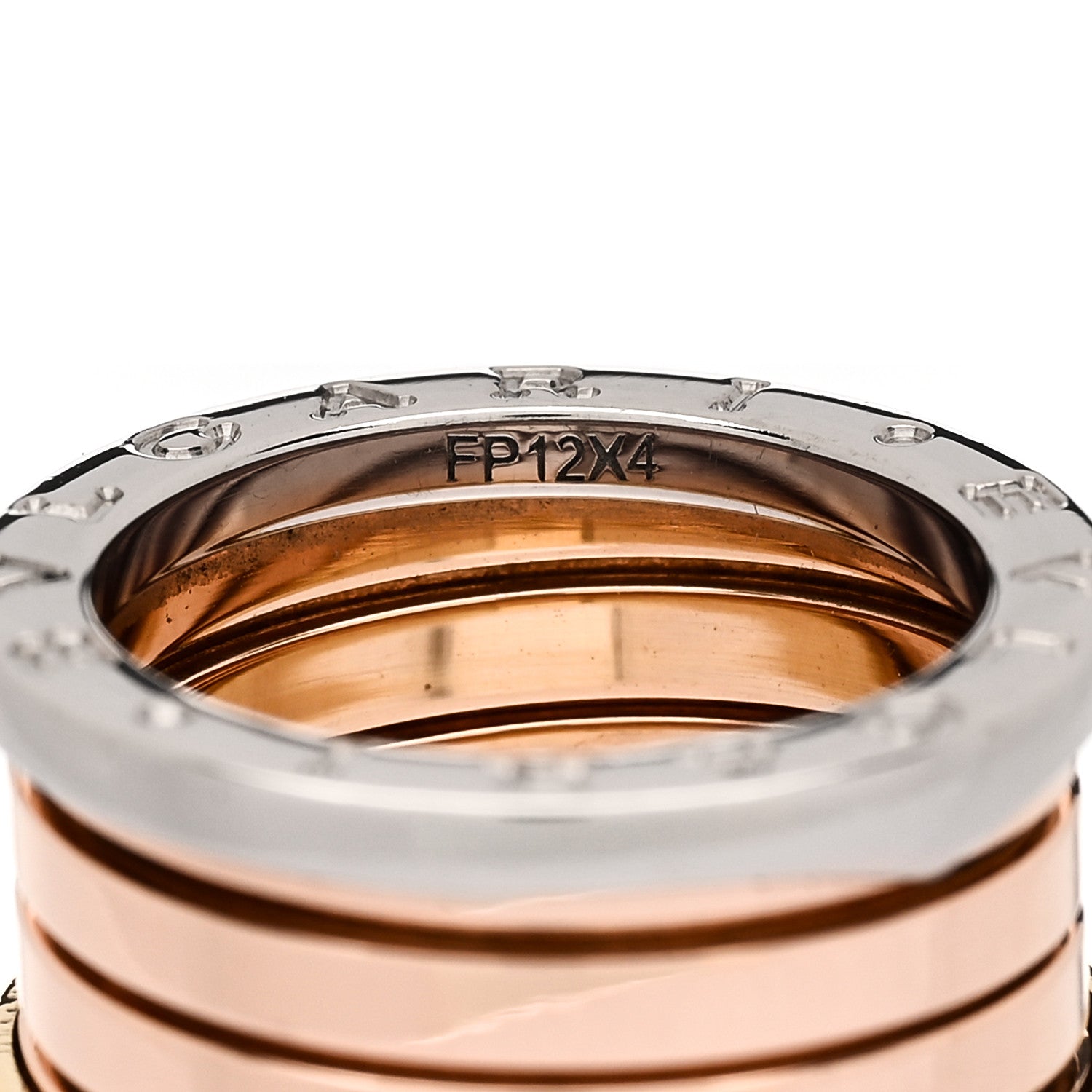 Bulgari 18K Rose White Yellow Gold B.Zero1 Four-Band Ring 51 5.75 5 of 7