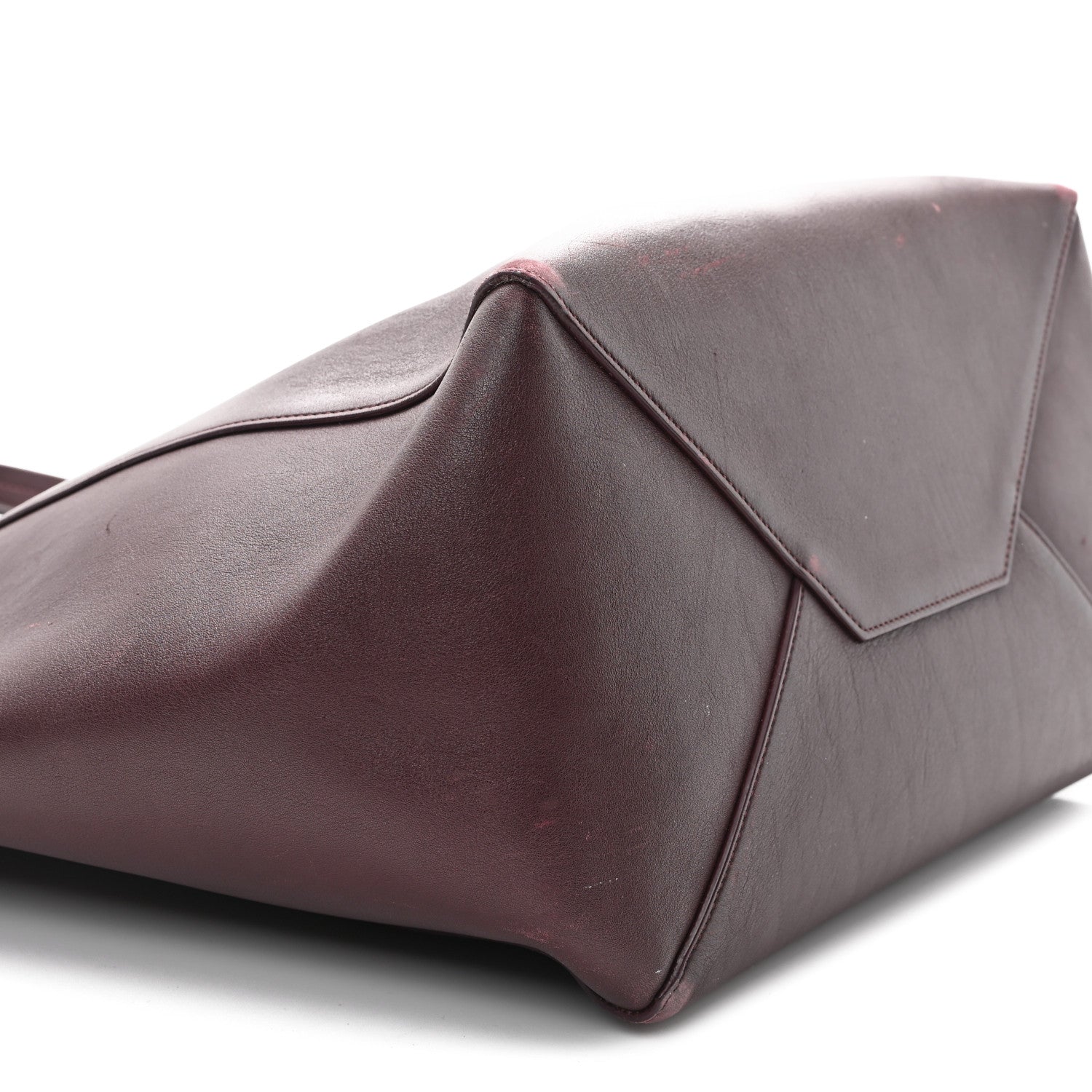 Celine Soft Calfskin Medium Belt Cabas Phantom Burgundy 8 of 10