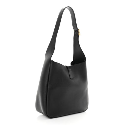 Saint Laurent Smooth Calfskin Small Le 5 A 7 Soft Hobo Black 3 of 9
