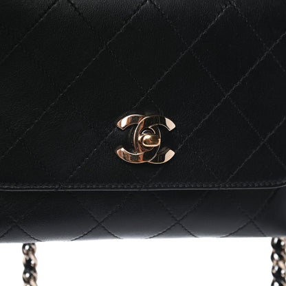 Chanel Calfskin Quilted Small Double Pocket Top Handle Flap Black 10 of 10