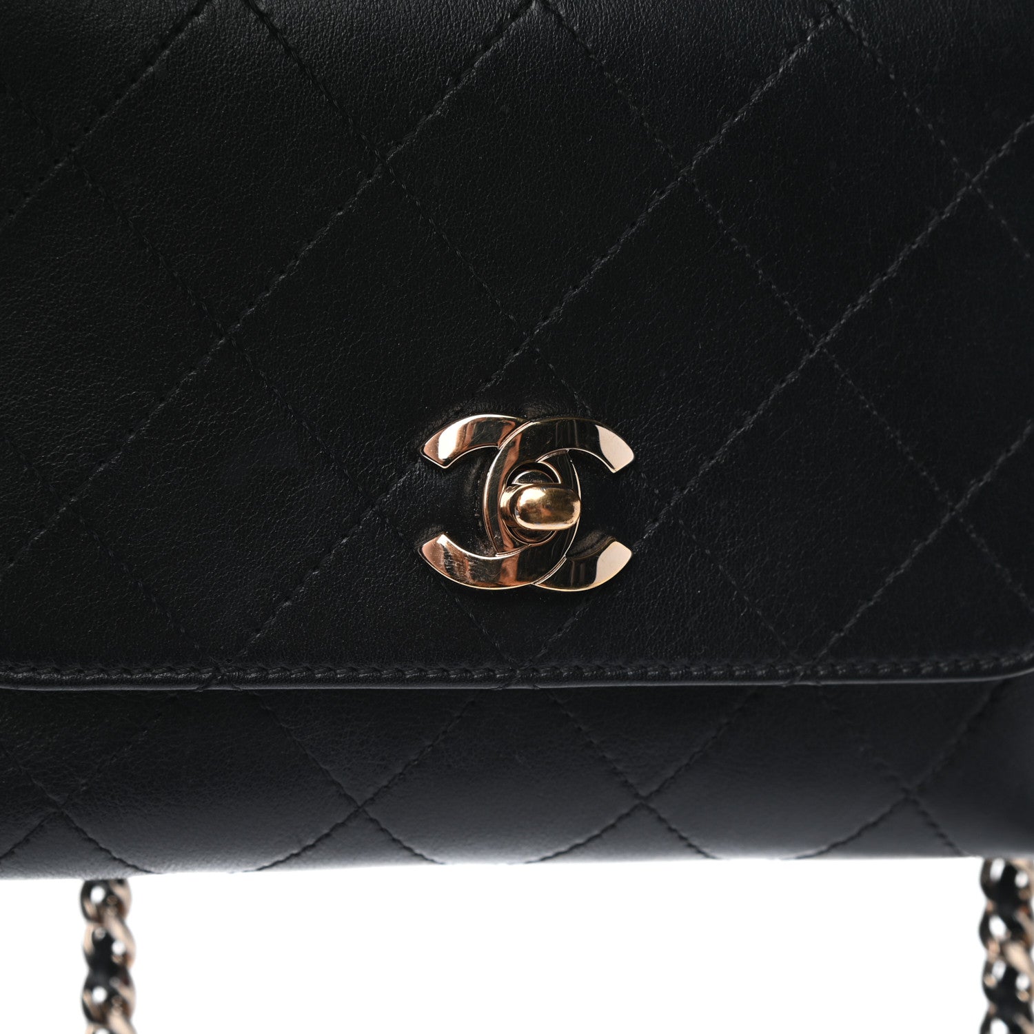 Chanel Calfskin Quilted Small Double Pocket Top Handle Flap Black 10 of 10
